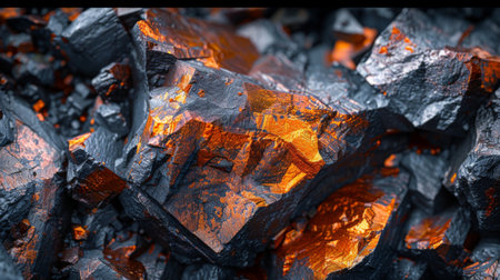 Exploring the Vibrant Textures and Colors of Mineral Deposits in a Geological Formation at Sunset. Generative AIの素材