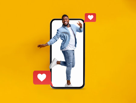 Joyful celebration of love through technology on Valentines Day