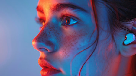 Close up of a Young Person Engaged in Mindfulness Practice With Digital Therapy Tools, Highlighting Mental Health Awareness and Telemedicine Advancements. Generative AIの素材