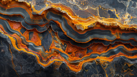 Colorful Banded Agate Stone Reveals Intricate Patterns and Vivid Hues in Natural Formation, Showcasing Beauty and Geology in Detail. Generative AIの素材