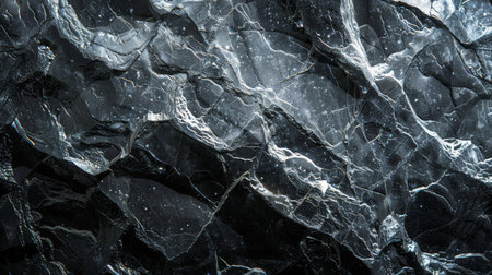 Dark Marble Surface Displays Intricate Veining Patterns Showcasing Natural Beauty and Unique Textures, Perfect for Elegant Design Elements and Artistic Projects. Generative AIの素材