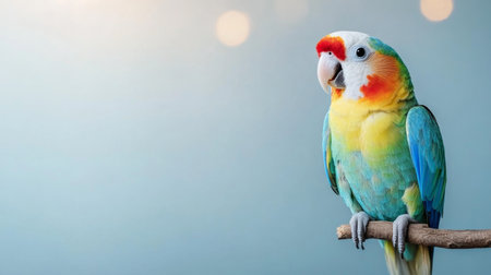 A vibrant macaw sits gracefully on a branch, showcasing its beautiful feathersの素材