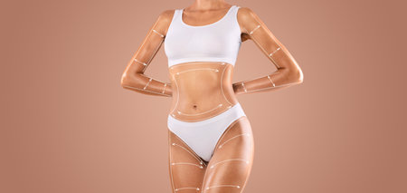 Body sculpting and contouring techniques for feminine curvesの写真素材