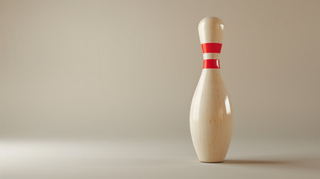 A single bowling pin is displayed in a fun setting, evoking excitement for nightlife activitiesの素材