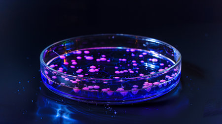 Colorful stem cells in a petri dish demonstrate their unique regenerative propertiesの素材