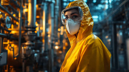 Safety protocols enhance productivity in automated petrochemical processing facility during industrial operations. Generative AIの素材