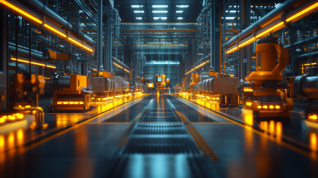 Advanced automation technology in a modern petrochemical refinery showcasing efficient manufacturing processes. Generative AIの素材
