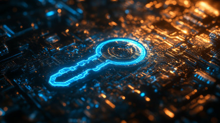 Encryption strategies in quantum computing with focus on key protocols and security measures for data protection. Generative AIの素材