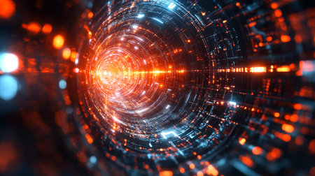 Exploration of quantum concepts through visual representation of quantum circuits and phenomena related to qubits and entanglement. Generative AIの素材