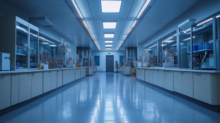 Exploring advanced quantum physics in a modern research laboratory focused on qubits and superposition experiments. Generative AIの素材