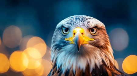 Eagle with piercing eyes symbolizes strength and freedom in American nature. Generative AIの素材