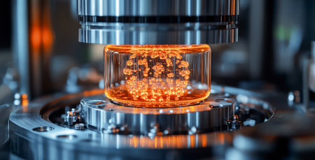 Exploring quantum computing with a focus on qubits and entanglement process. Generative AIの素材