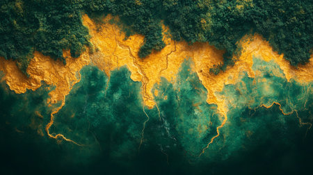 Monitoring geospatial data using advanced satellite technology for environmental analysis and surveillance in remote areas. Generative AIの素材