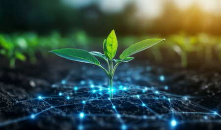 Fields of modern agriculture showcase plant selection techniques for growth. Generative AIの素材