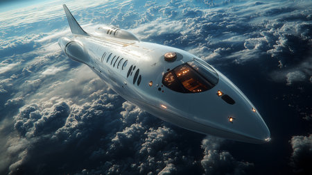 Innovative Spaceplane Launches Into the Atmosphere, Demonstrating Advanced Hypersonic Propulsion Technology and Airlaunch Capabilities Generative AIの素材