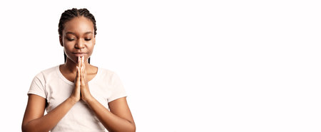 A person practicing mindfulness and meditation in a calm indoor settingの写真素材