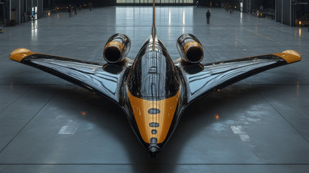 Innovative Aerospace Vehicle Designed for Hypersonic Airlaunch and Spaceplane Missions in a Modern Hangar Environment Generative AIの素材