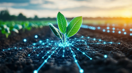 Modern agricultural techniques enhance crop selection and growth. Generative AIの素材