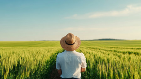 Modern agricultural practices in expansive green fields. Generative AIの素材