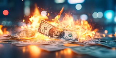 Portfolio growth and stability through trust with burning assets concept Generative AIの素材