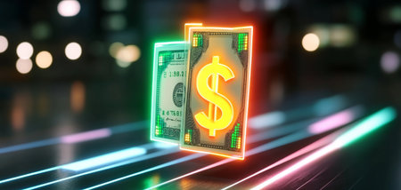 Digital representation of financial stability and growth in a vibrant environment Generative AIの素材