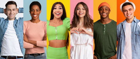 Diverse group of cheerful individuals celebrating unity and happiness together