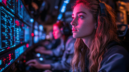 Experts Monitor Launch Operations and Data During Critical Mission at the Aerospace Control Center to Ensure Successful Rocket Flight and Recovery Generative AIの素材