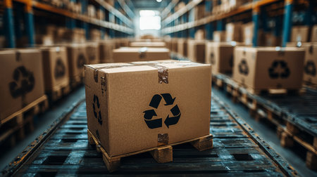 Efficient Logistics and Sustainable Practices in a Warehouse Setting With Recycled Materials and Packaging Generative AIの素材