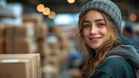 Engaging in a Fast Paced Warehouse Environment, I Efficiently Manage Logistics Tasks While Maintaining a Positive Attitude, Leveraging the Power of Generative AIの素材
