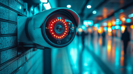 Advanced Surveillance System Monitors Transportation Hub for Enhanced Security and Mobility Generative AIの素材