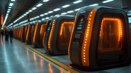 Modern Transportation Infrastructure Supports Automated Mobility and Enhanced Security at Urban Transport Hubs Generative AIの素材