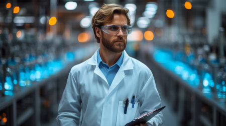 Laboratory Technician Conducting Research in a High Tech Facility Focused on Metallurgy and Material Extraction Processes Generative AIの素材