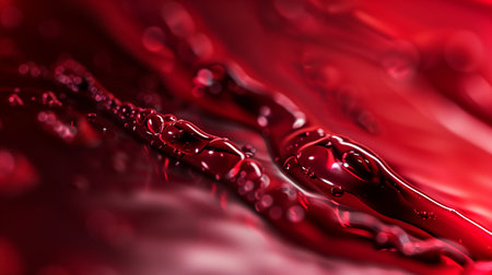 A display of synthetic blood fluid highlighting its unique properties for medical transfusionsの素材