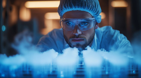 Focused Scientist Engaged in Advanced Metallurgy Research Involving Innovative Extraction Techniques for Energy Production in a Modern Laboratory Generative AIの素材