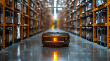Advanced Automation Technology in Logistics Center Enhances Efficiency in Warehouse Operations Generative AIの素材