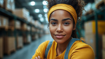 Skilled Worker in a Logistics Center Focused on Enhancing Transportation and Fulfillment Efficiency During Operational Activities Generative AIの素材