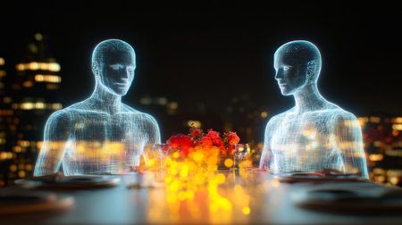 Future Society Explores Identity and Relationships Through AI governance in a Virtual Dining Experience With Holographic Avatars Generative AIの素材