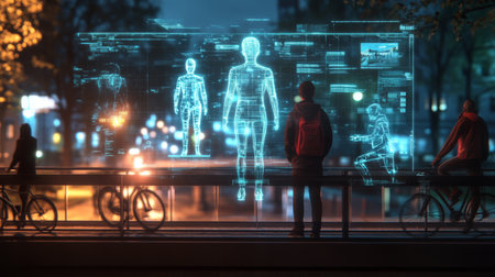 Exploration of AI Governance in a Futuristic City Life Through Holographic Metahuman Avatars in Cyberspace Generative AIの素材