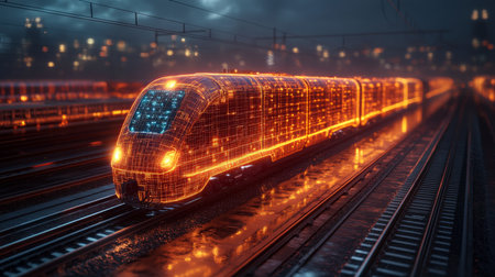 Innovative Smarttrain Implementing Advanced Automation and Artificial Intelligence for Sustainable Mobility in Urban Transportation Networks Generative AIの素材