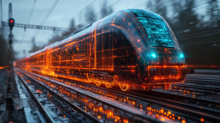 Mobile Autonomous System Revolutionizes Urban Transportation With Advanced AI Technology and Smart Control Mechanisms in a Vibrant Networking Environment Generative AIの素材