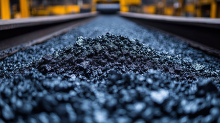 Coal Pile Along Railway Tracks at a Mining Facility During Daylight Hours Supporting Energy Generation Infrastructure Generative AIの素材