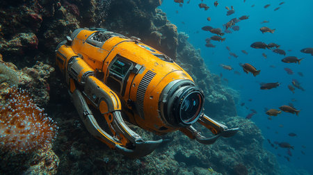 Exploring the deep ocean with advanced underwater robotic technology Generative AIの素材