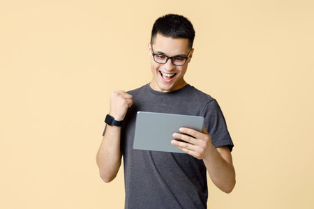 Online victory, excellent mark or review and good resultの写真素材