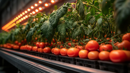 Urban Farming Thrives in a Smart City With Hydroponic Technology to Promote Sustainability and Self Sufficiency in Agriculture Generative AIの素材