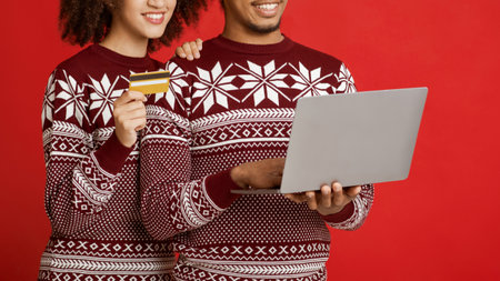 Online shopping for gifts and new year saleの写真素材