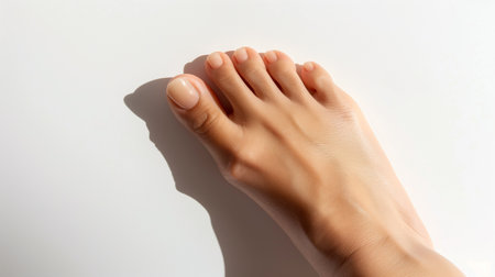 Legs receive pampering with file manicure and nipper-free techniques for perfect feet.の素材
