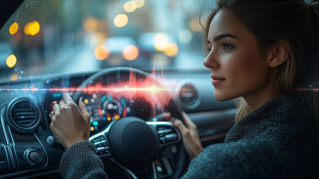Driving experience enhanced by voice control and sound graphics in smart cars Generative AIの素材