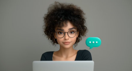 Assistant provides voice connection while communicating through digital interface Generative AIの素材