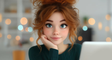 Young assistant using voice control technology to enhance communication Generative AIの素材