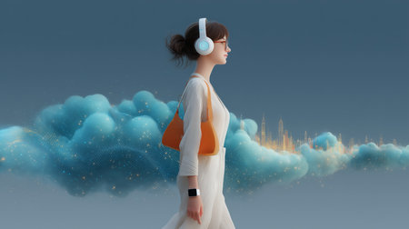 Exploring voice control and communication in a modern urban environment Generative AIの素材